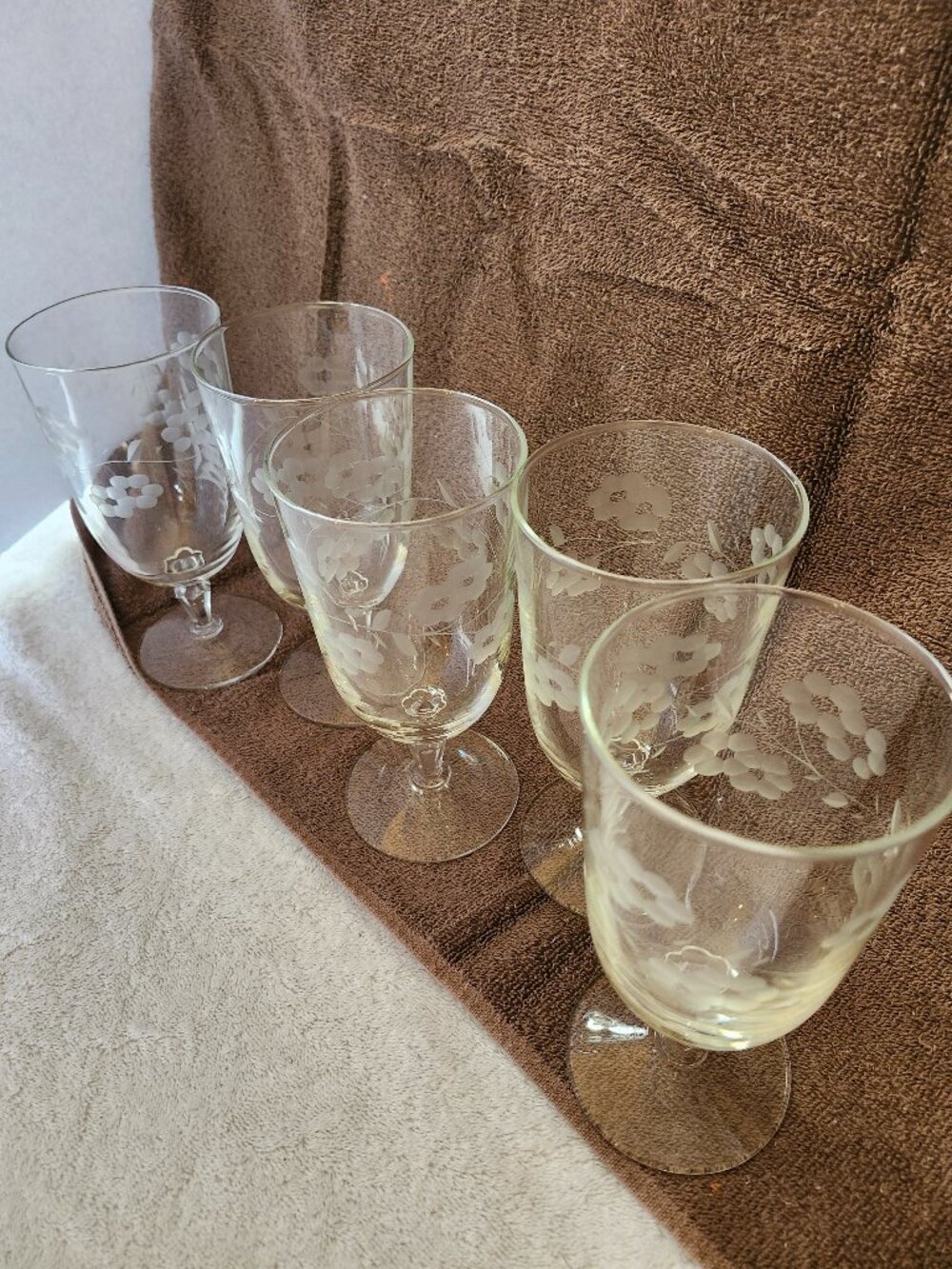 VINTAGE LIBBY ICED TEA GLASSES GLENMORE ETCHED FLORAL
